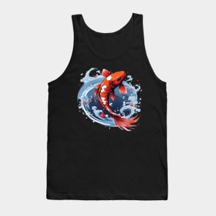 Koi Carp Fish in Orange Tank Top